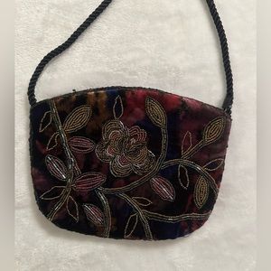 Lyrella velvet embroidered clutch crossbody